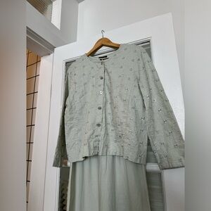 VTG Susan Gail embroidered dress with shacket